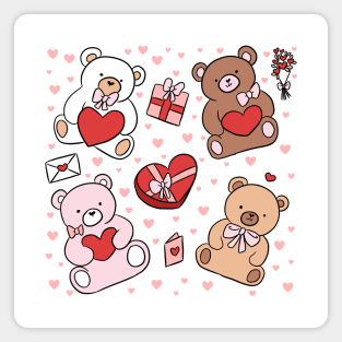 Cute Teddy Bears illustration for valentine day Magnet